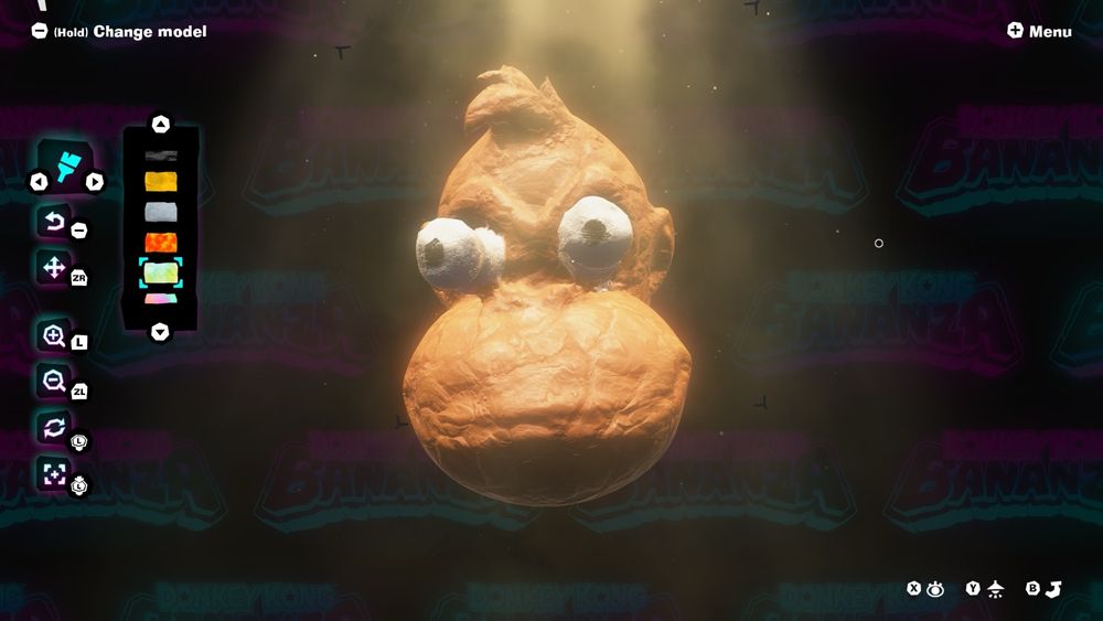 An image of DK from Donkey Kong Bananza from the DK Studio mini game. His eyes are bulbous.