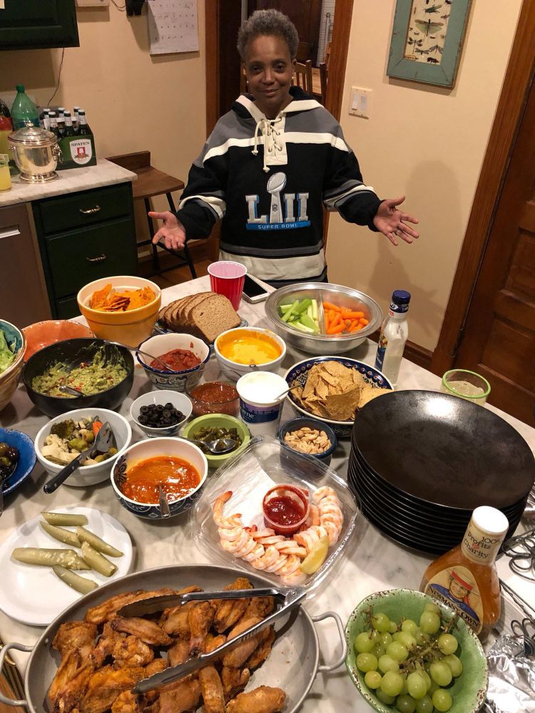 Lori Lightfood superbowl spread