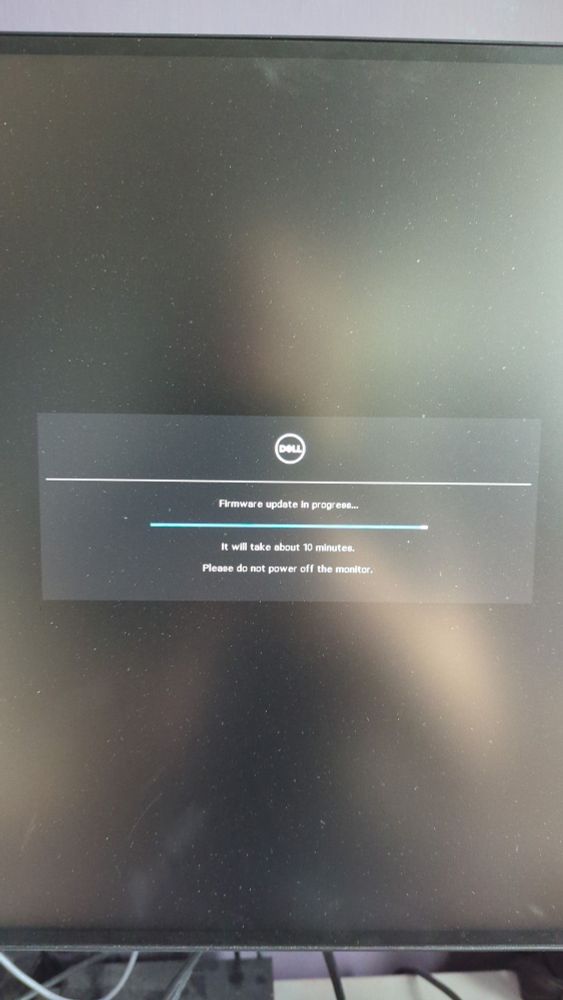 Dell display firmware update in progress
