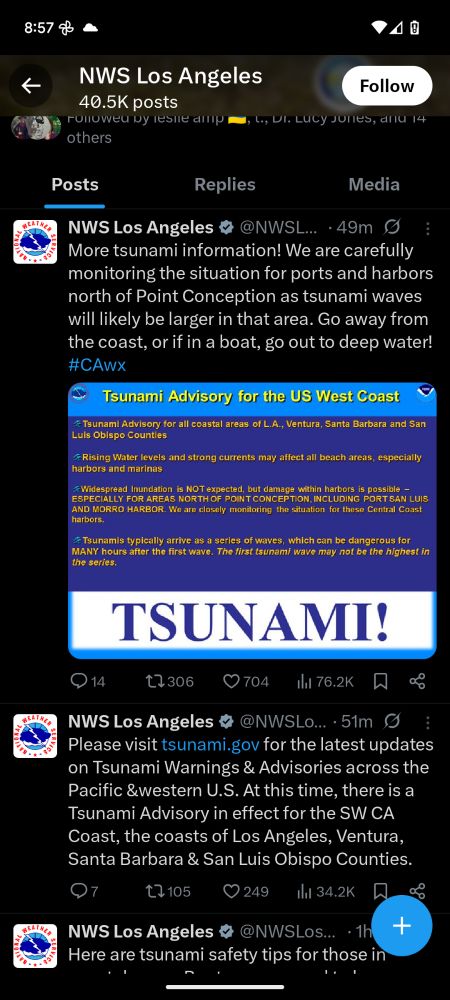 tsunami advisory info from nwslosangeles