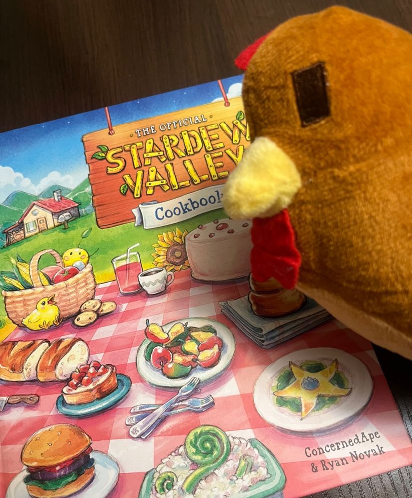 Stardew valley book with stardew valley brown chicken