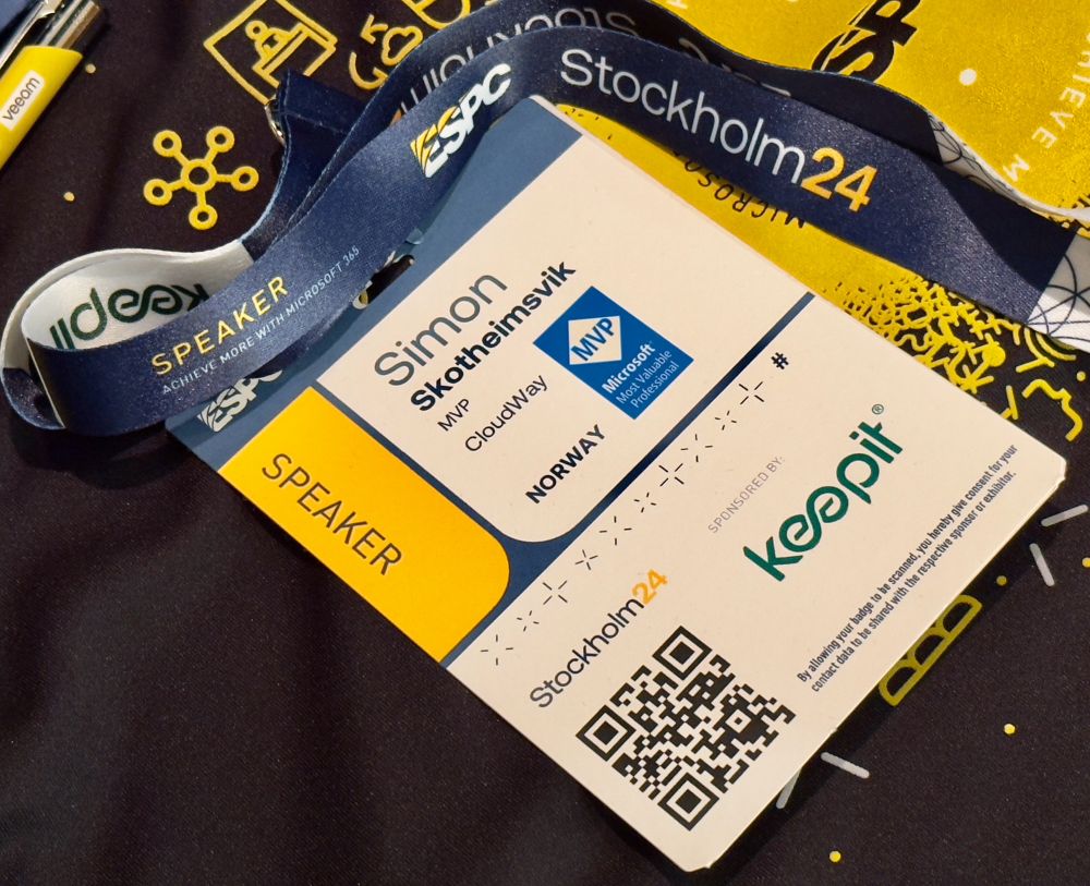 My speaker badge for ESPC 2024 Stockholm 