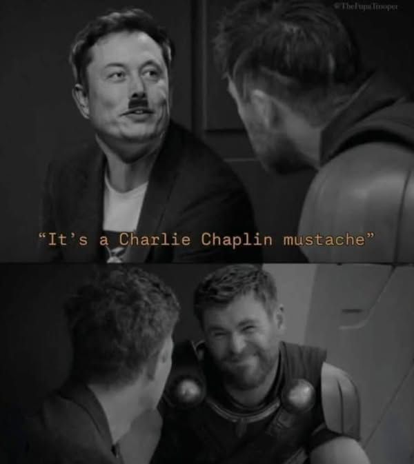 "It's a Charlie Chaplain moustache"