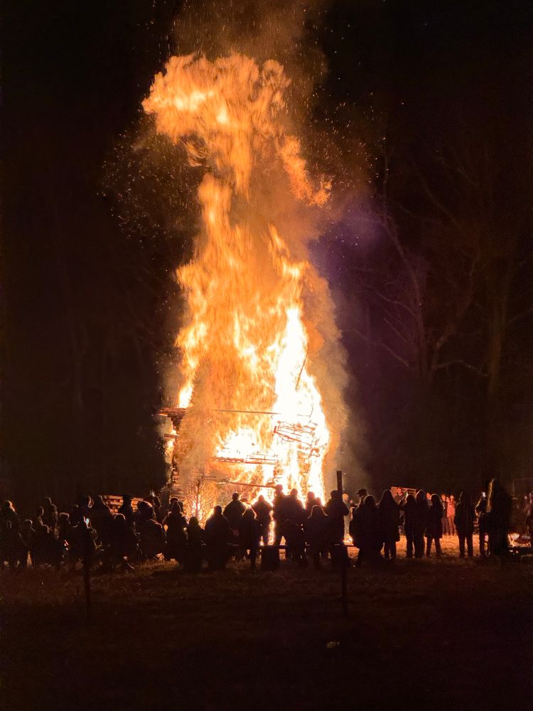 Fire burning structure. 