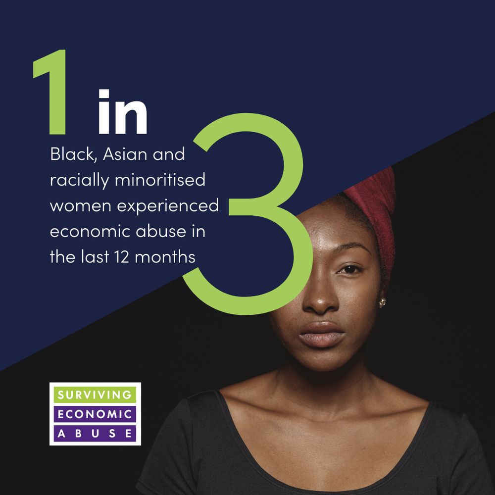 1 in 3 Black, Asian and racially minoritised women experienced economic abuse in the last 12 months.