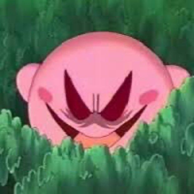 Kirby with a very evil face