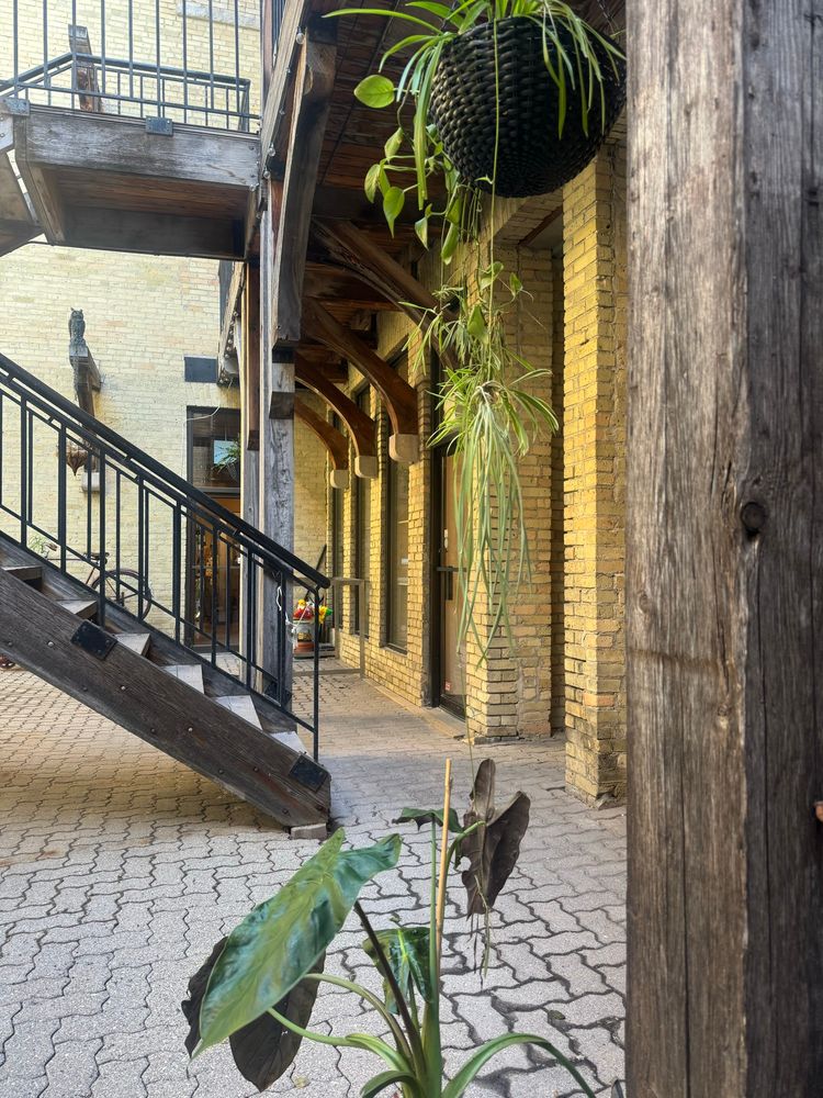 Stairs, courtyard, store, cobblestone