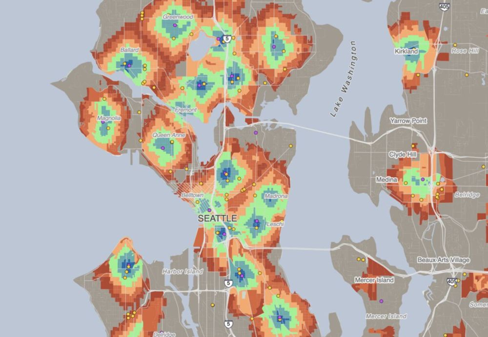 A Map That Visualizes Walkable Neighborhoods Across the US