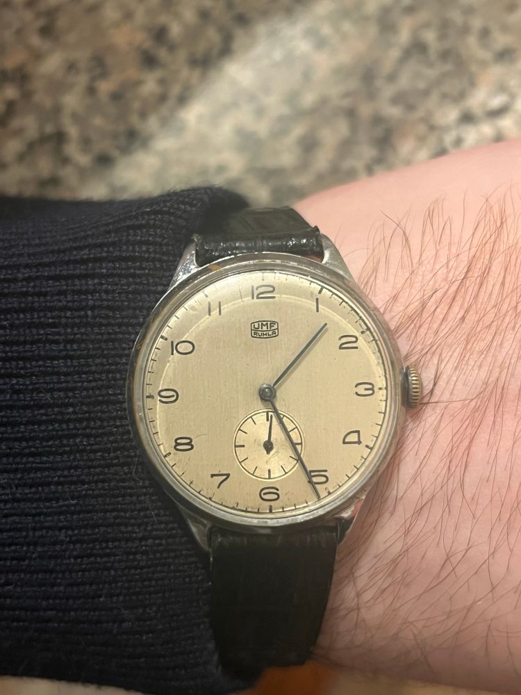 Mid century watch made by UMF Ruhla, East Germany. 