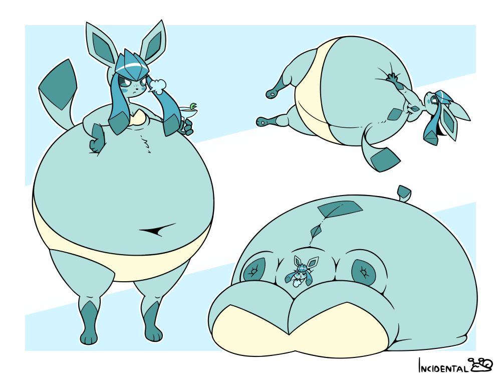 Very cartoonishly-shaped Glaceon lady in various poses and blimpage