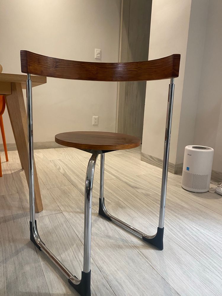 a wood & metal dining room chair