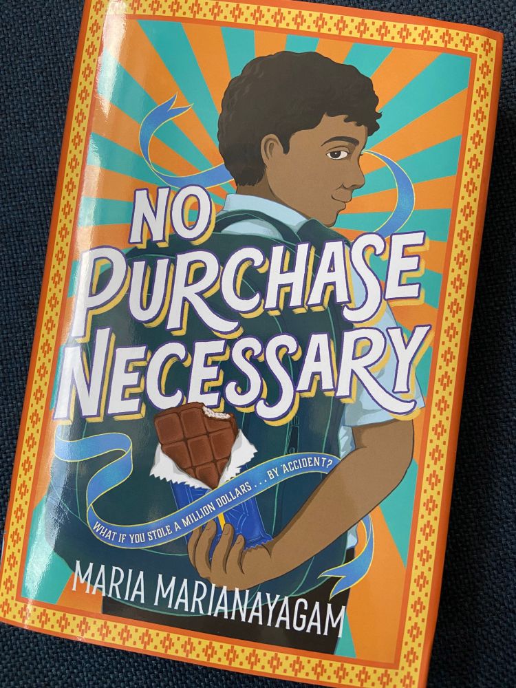 The cover of the middle grade novel No Purchase Necessary is displayed.