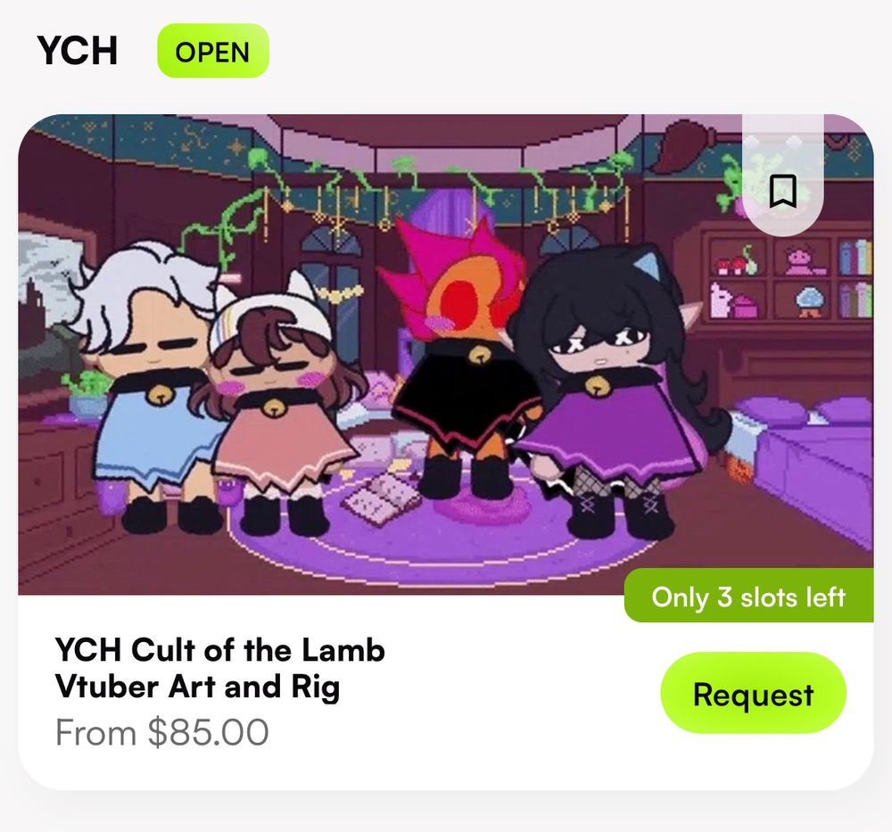 YCH Cult of the Lamb Vtuber Pixel Art