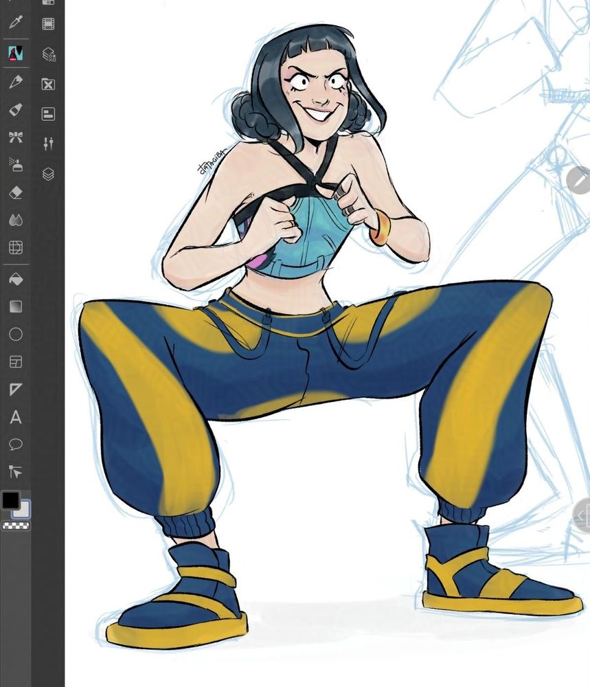 Fanarte da personagem Zoey de Kpop demon hunters
