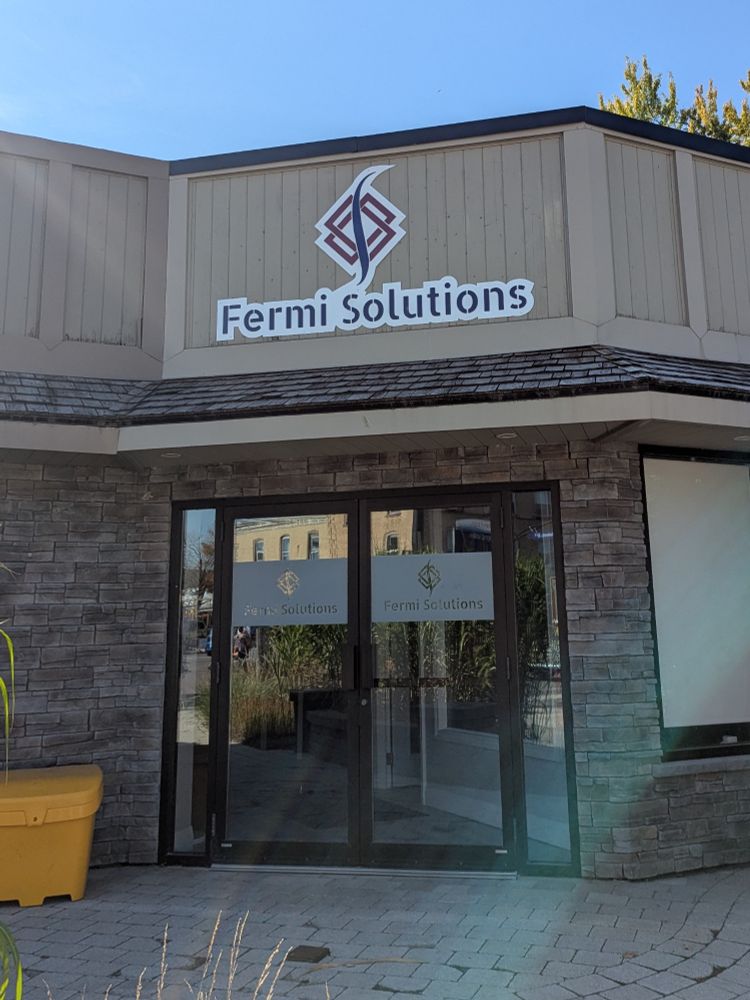Photo of a business called Fermi Solutions. This joke relies on you knowing what the Fermi Paradox is. 