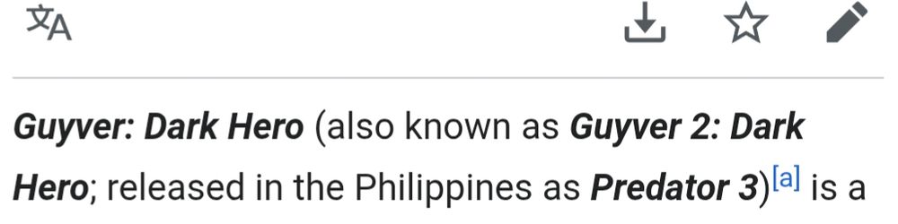 Guyver: Dark Hero (also known as Guyver 2: Dark Hero; released in the Philippines as Predator 3)