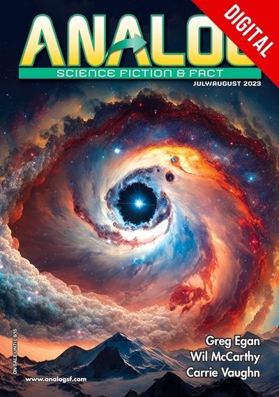 A cover for the digital edition of magazine Analog, featuring the word "DIGITAL" in the top right corner, next to the word "ANALOG".