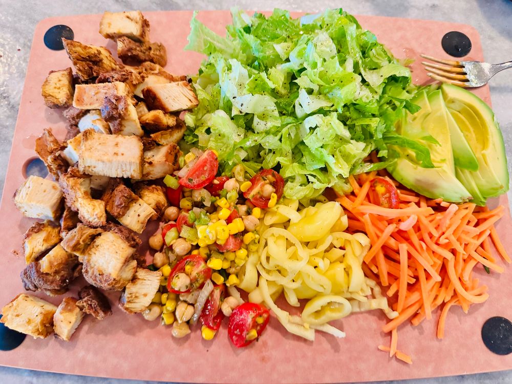 The ingredients prepped on a cutting board
