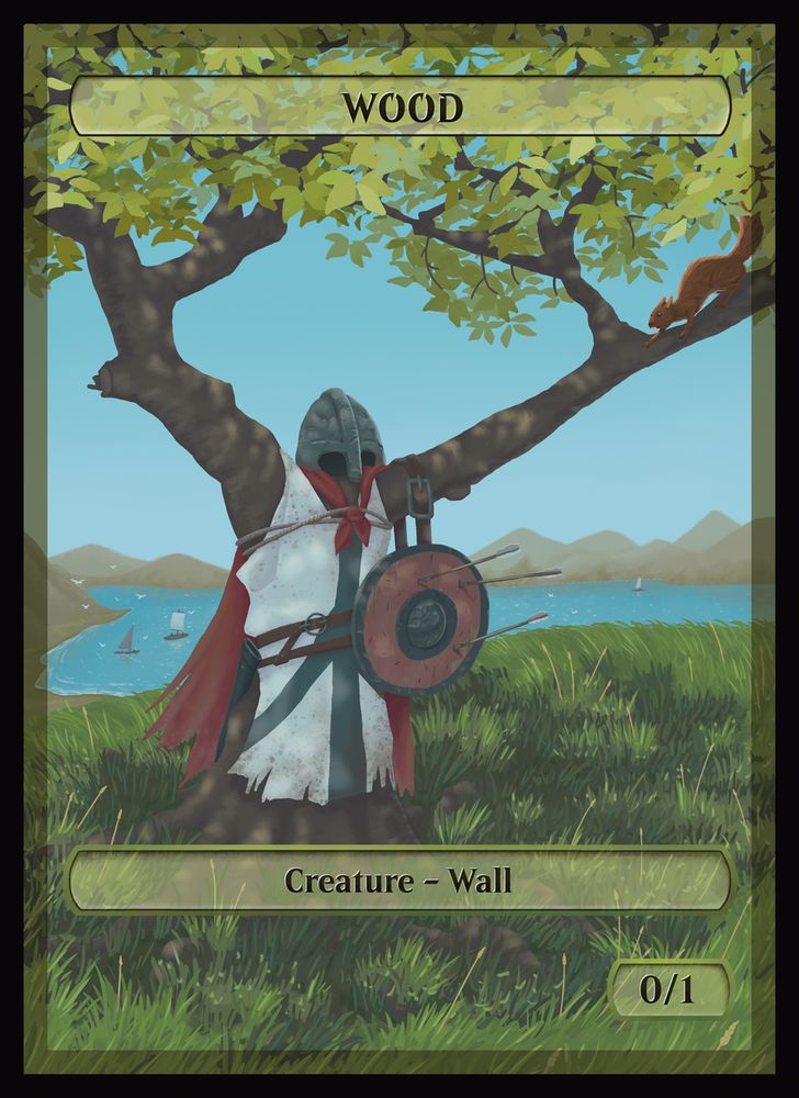 Token card wood.