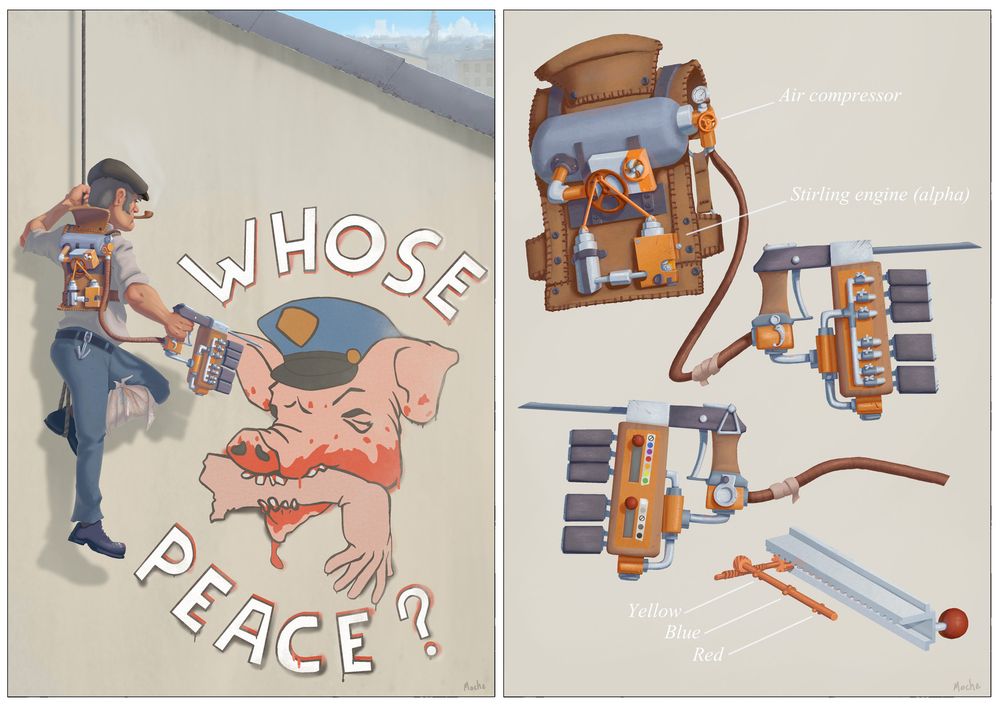 Technical and scenery paintings