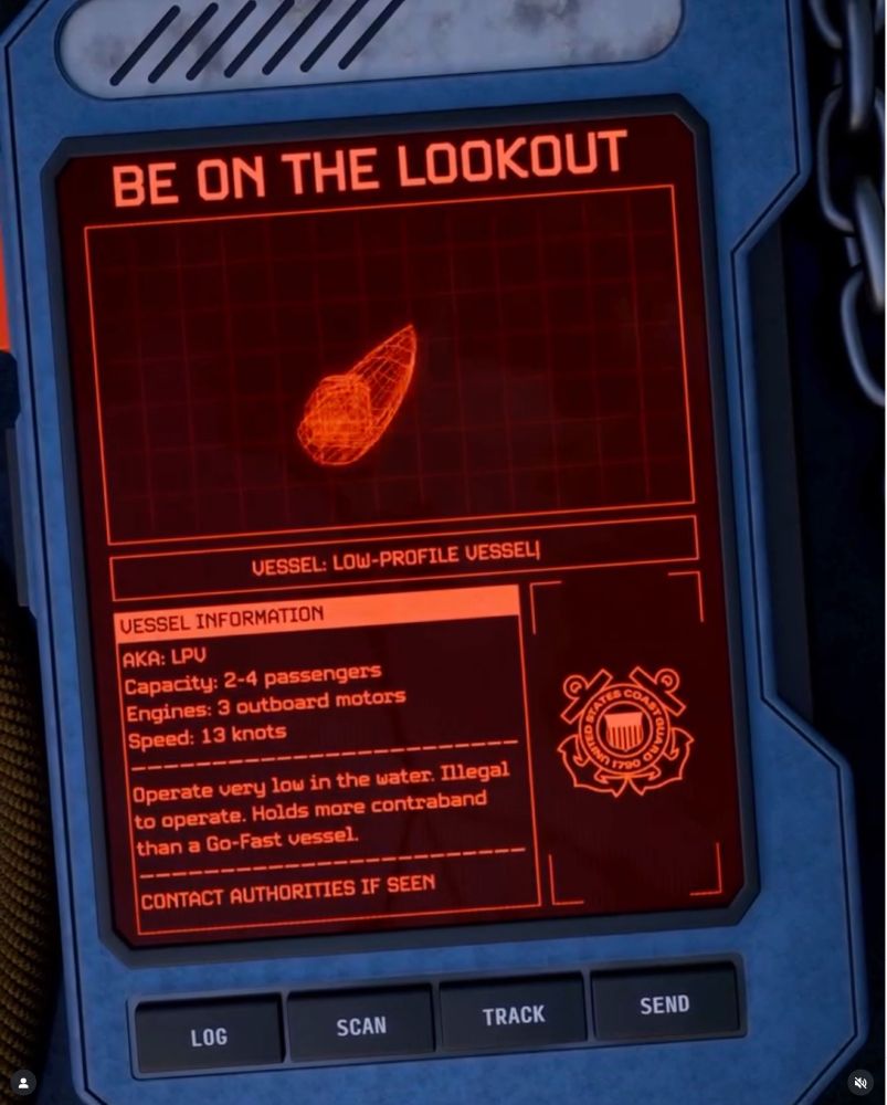 This fall — cheap and stupid "Be on the lookout" for low-profile drug smuggling vessel graphic