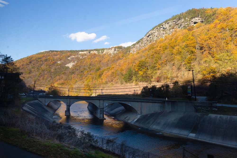 River in concrete channel