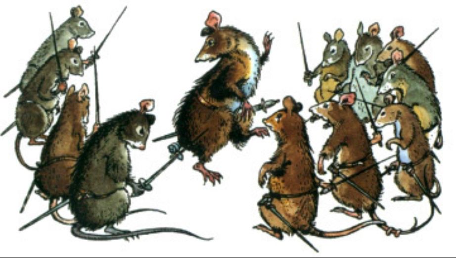 Reepicheep with a partially amputated tail near the end of Prince Caspian.
