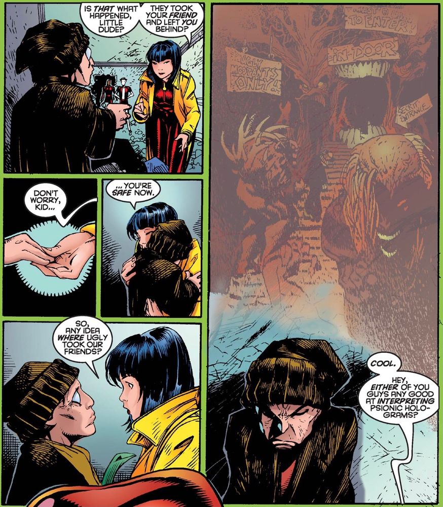 Jubilee and Artie Maddicks meet, ostensibly for the first time, in Generation X #5.