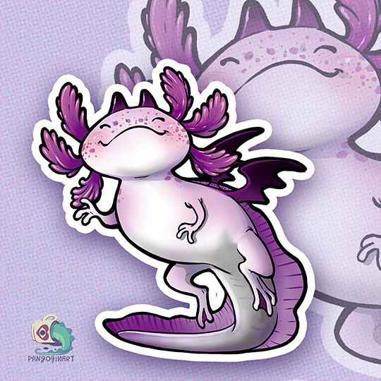 Axolotl drawing in the colors of the Ace flag 