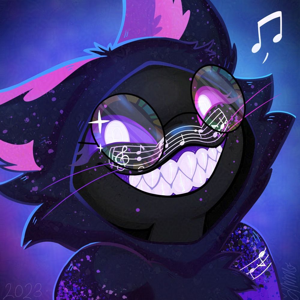 Zabryn's Grinlin in an anime / cartoon style, has a bit of dynamic lighting too. Love her music motifs.