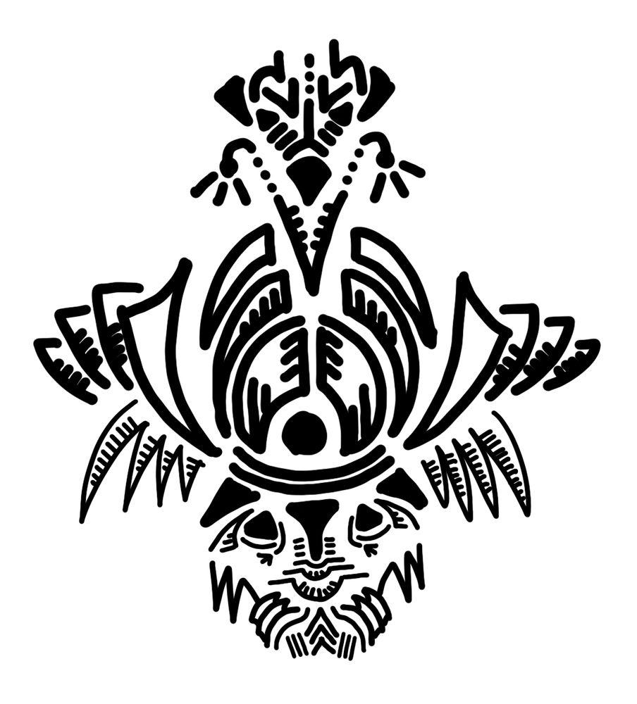 Line art doodle. There’s no definite design, but my guess is an old man wearing a large crown.