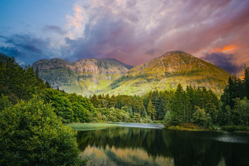 Highlands in scotland with anice cloudy sky :)