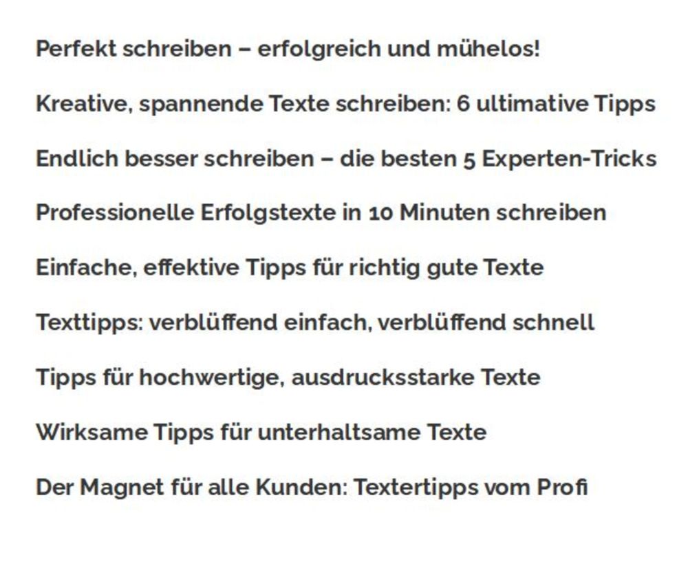 Allerbeste Textertipps für allerfeinste Texte!