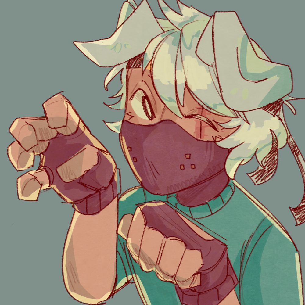 Fanart of minecraft youtuber EthosLab with dog ears posing like a puppy.