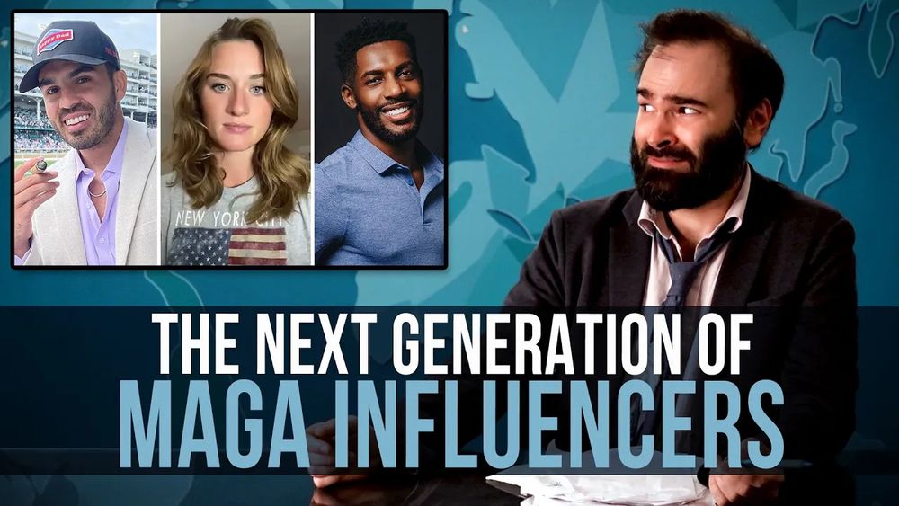 Cody looking over at a few newer right-wing influencers. Episode title: "The Next Generation of MAGA Influencers"