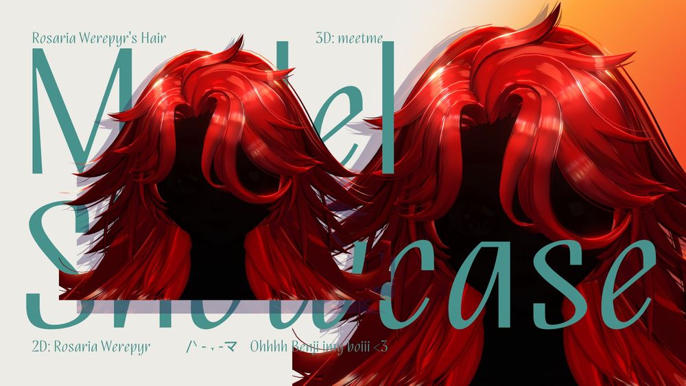 Showcase for Rosaria Werepyr. Made in Blender, PaintTool Sai 2, Unity. Captured in Warudo. 