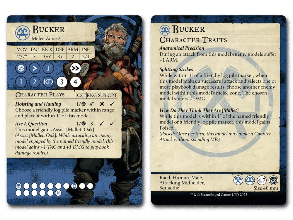 Rucker from the Lumberjacks guilds in Guild Ball