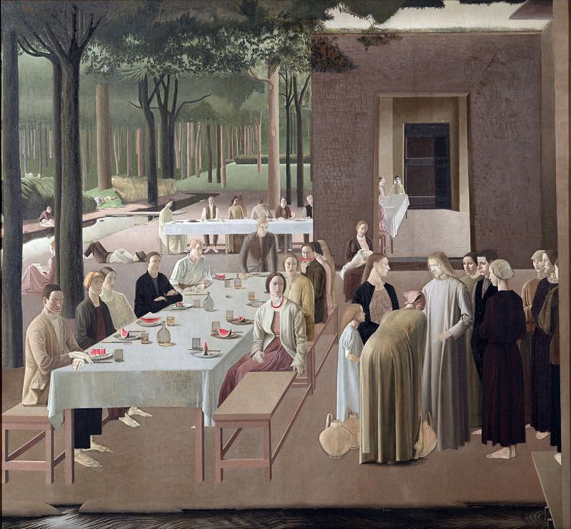 Painting: "Marriage at Cana" by Winifred Knights, 1923