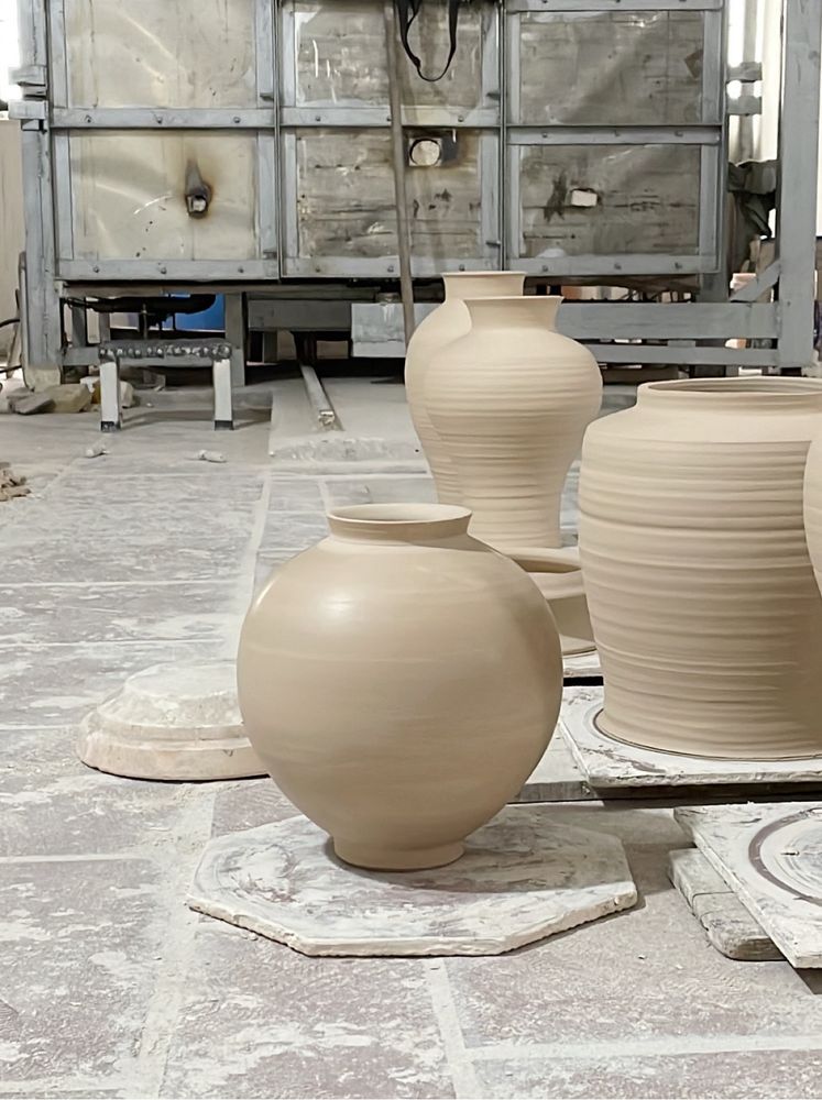 a freshly thrown moon jar