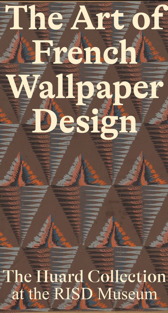 Title page for a web resource on French wallpaper design, featuring the collection title set atop a triangular geometric pattern