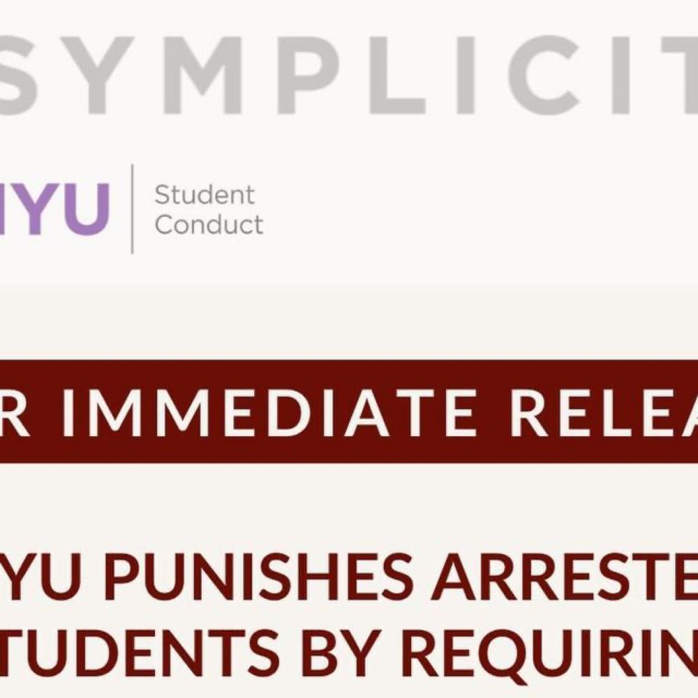 NYU-FSJP on Instagram: "🚨BREAKING: NYU is embarrassing itself. They are punishing arrested students through forced racist re-education training. But there’s more! While hundreds of universities use Sy...