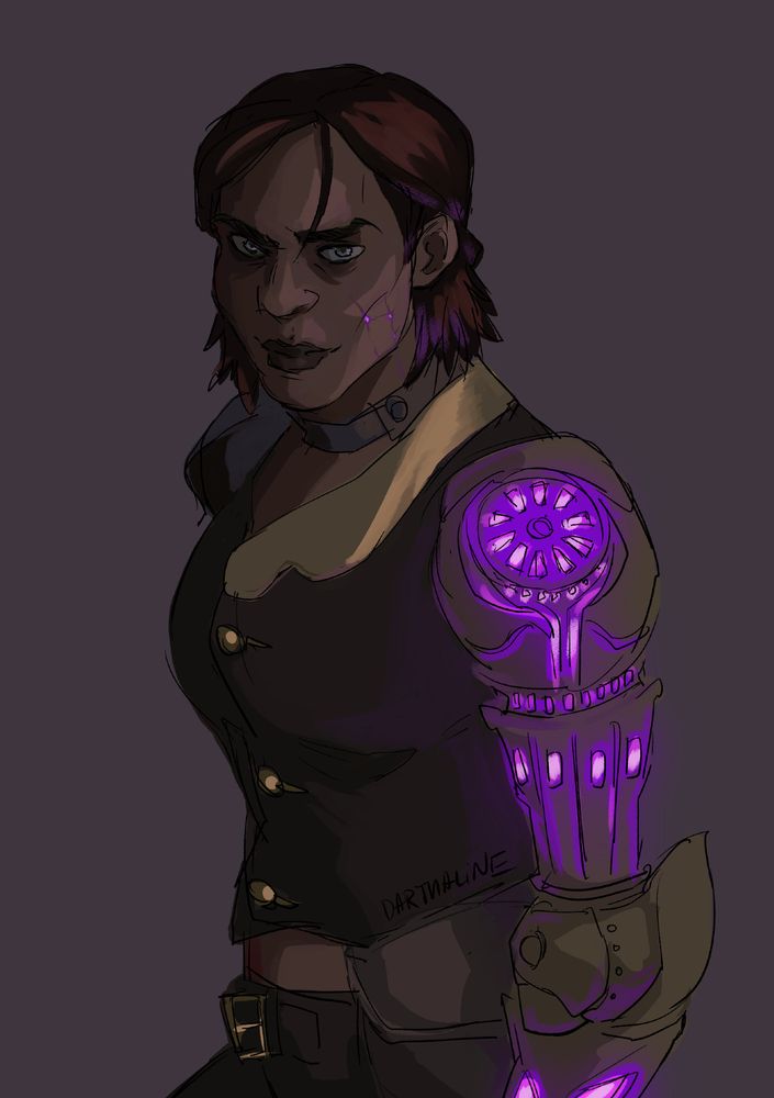 A drawing of Sevika from Arcane, using her design from season 1.