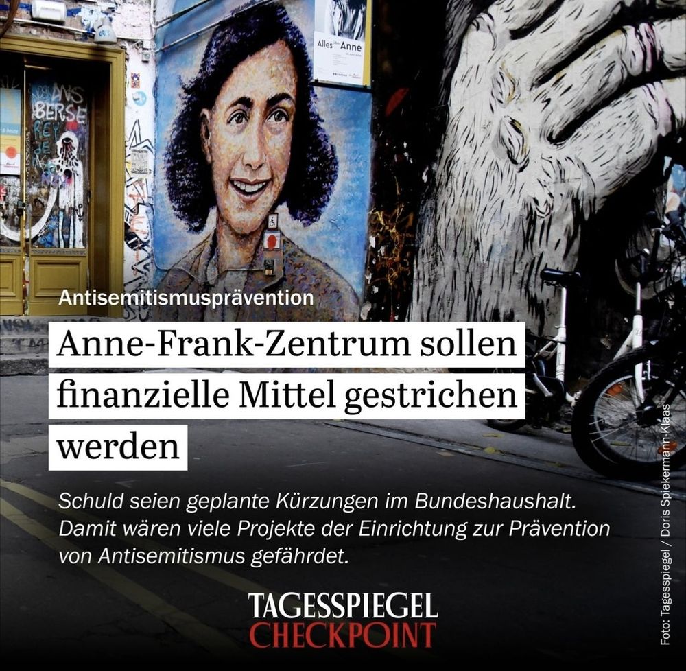 anne frank zentrum sollen finanzielle mittel, seitens der bundesregierung, gestrichen werden