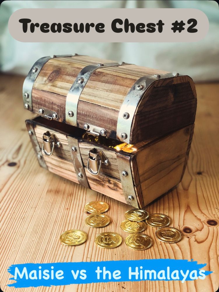 A wooden treasure chest. 