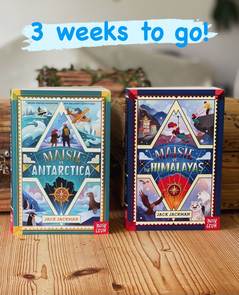 Two books side by side, Maisie vs Antarctica and Maisie vs the Himalayas. 