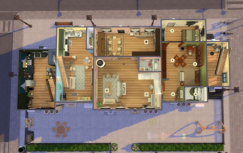 Floor 1 top down view of the units.