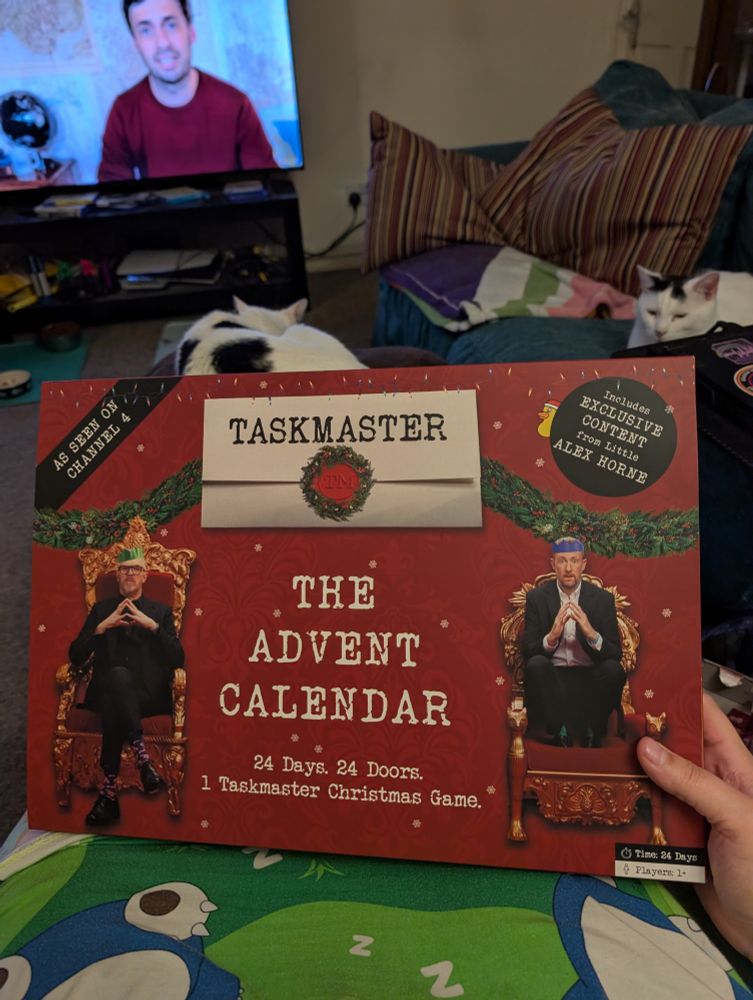 Taskmaster Advent Calendar! A lovely red box of fun. 