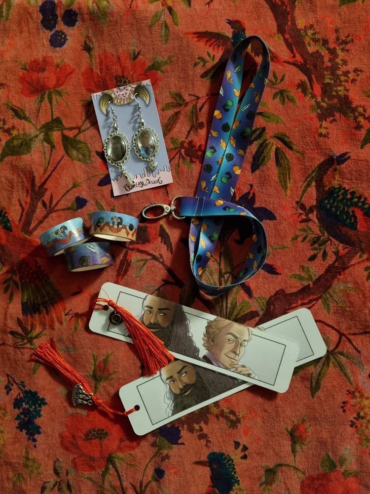 Washi tape, bookmarks, lanyards and earrings