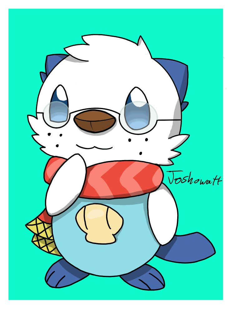 Joshowatt's Oshawott Pokésona. This version is the same as the previous one, but is wearing glasses.