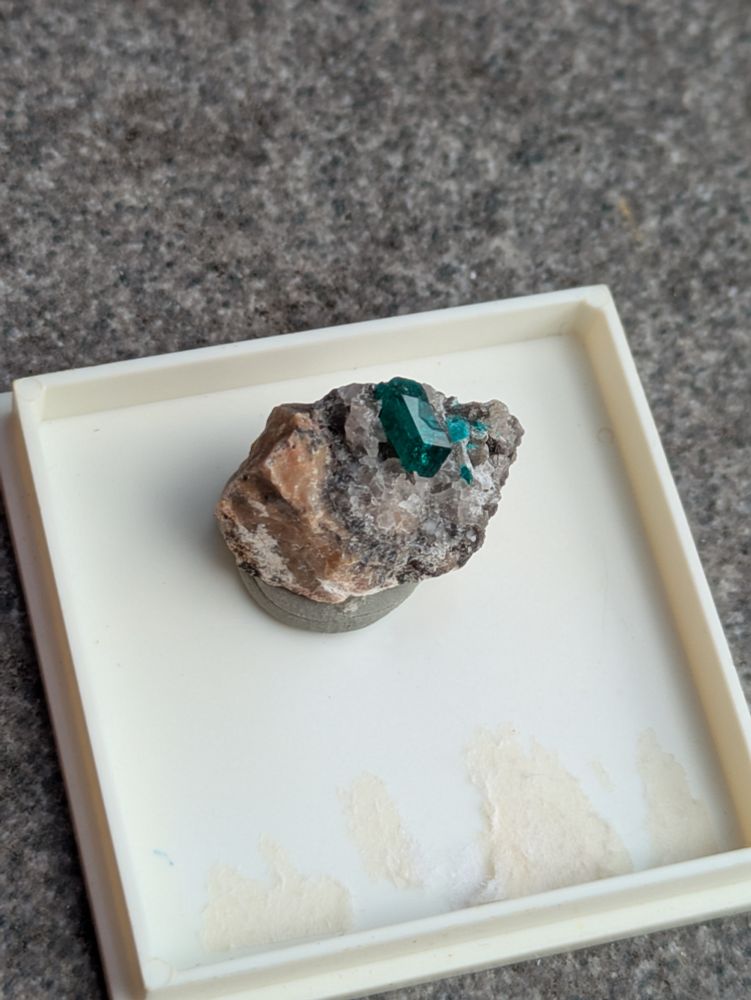 Green dioptase crystal